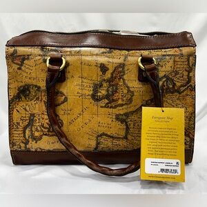 NWT Patricia Nash European Map Print Josselin Satchel